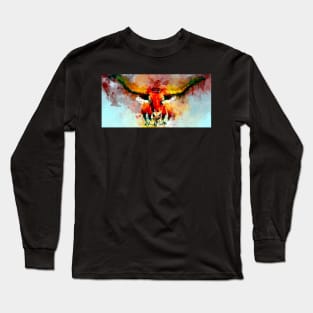 Watercolor Longhorn Long Sleeve T-Shirt